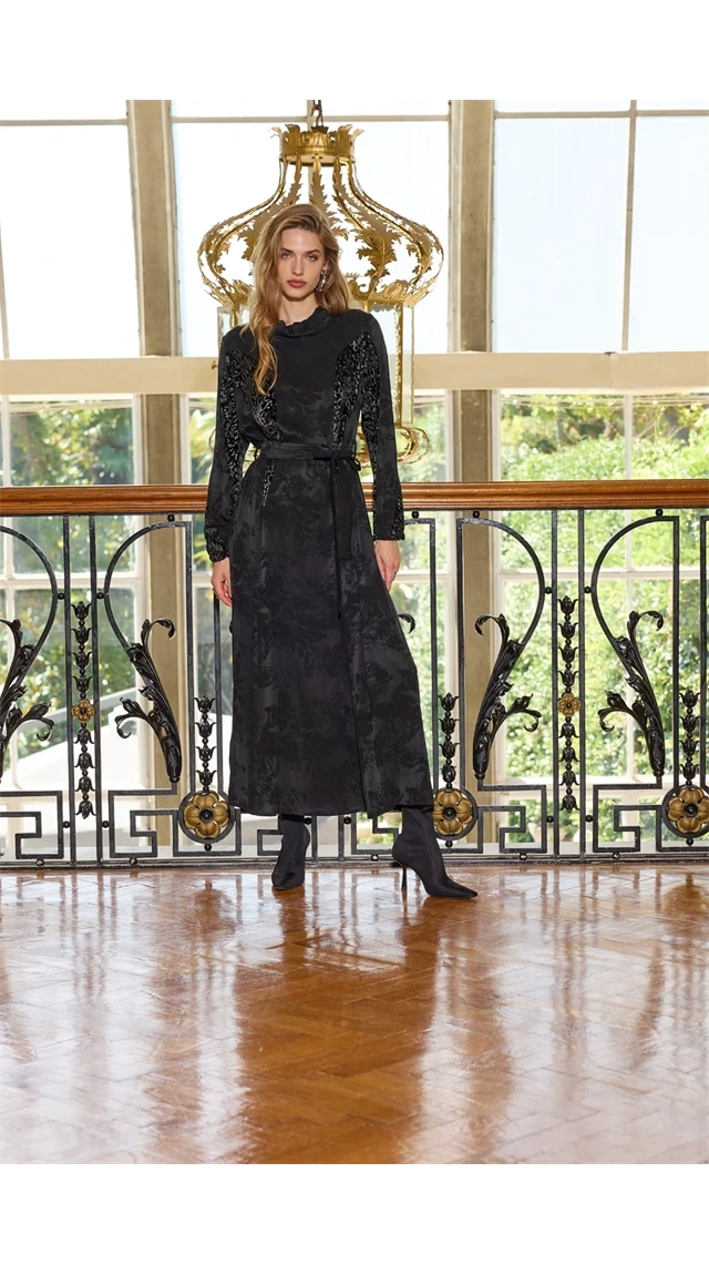 MissWhence 38801 Jakarlı Cupro Elbise