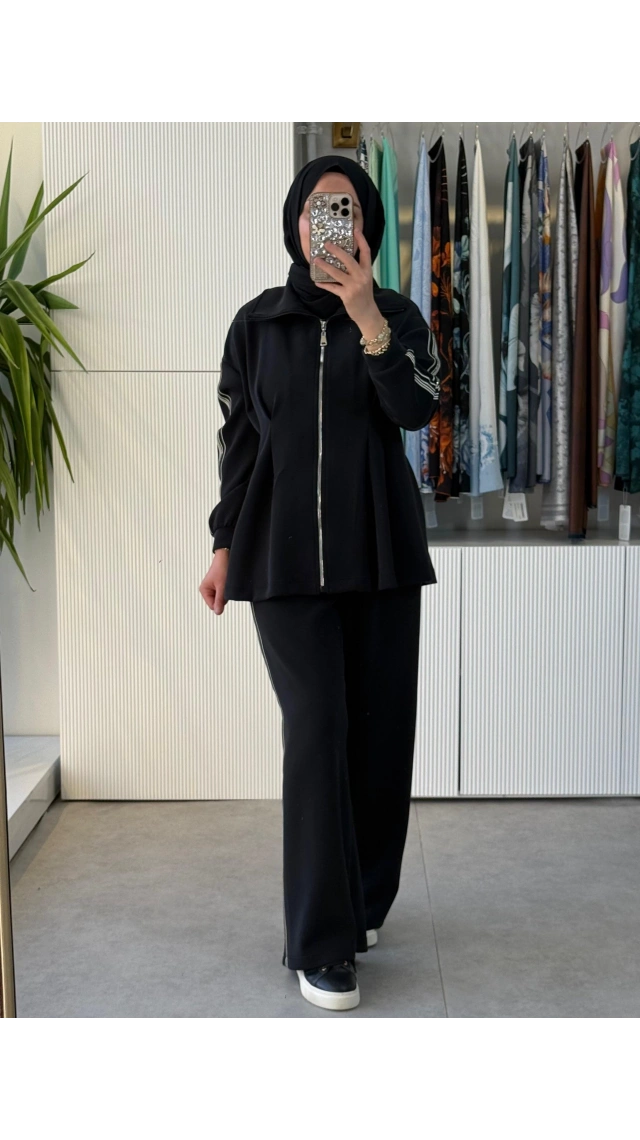 NUSS 1075 PANTOLONLU TAKIM SİYAH