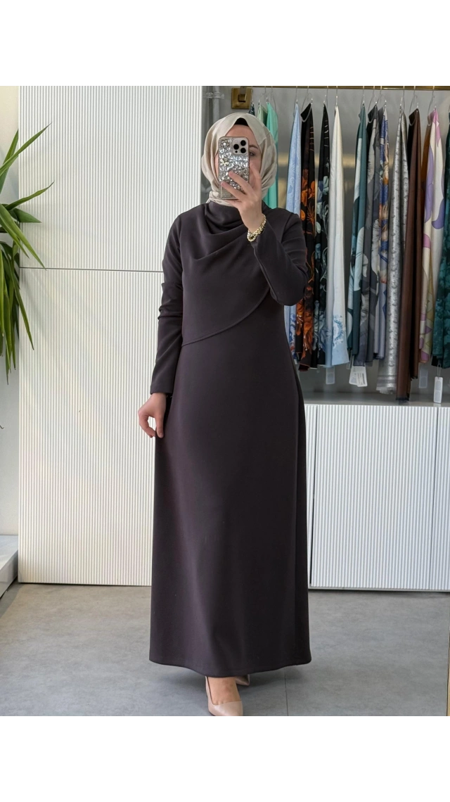NUSS 2044 ELBİSE KAHVE