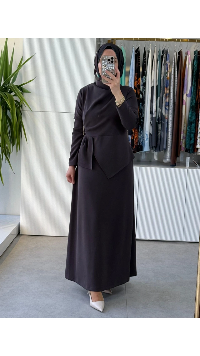NUSS 2051 ELBİSE KAHVE