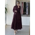 MissWhence 39807 Fermuar ve Dikiş Detaylı Poplin Elbise Bordo