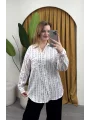 Oversize Çizgili Gömlek - BEYAZ
