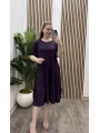 Fırfır Detay Shine Elbise - MÜRDÜM