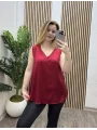 Güpür Detaylı Saten Bluz - BORDO