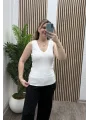 Askılı Triko Atlet - BEYAZ