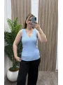 Askılı Triko Atlet - MAVİ