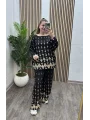 Balık Desen Yarasakol Takım - KAHVERENGİ