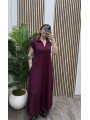 Cepli Polo Yaka Modal Elbise - BORDO