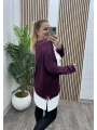 Çiçek Detay Modal Bluz - BORDO