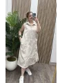 Çizgi Desen Cepli Gömlek Elbise - KAHVERENGİ