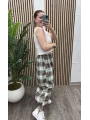 Ekoseli Oversize Pantolon - HAKİ