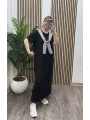 Elegance Modal Bağlamalı Elbise - SİYAH