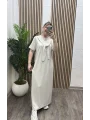 Elegance Modal Bağlamalı Elbise - EKRU