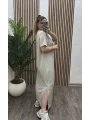 Elegance Modal Bağlamalı Elbise - EKRU