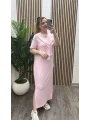 Elegance Modal Bağlamalı Elbise - TOZ PEMBE