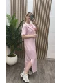 Elegance Modal Bağlamalı Elbise - TOZ PEMBE