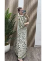 Etnik Desen Salaş Elbise - YEŞİL