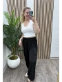 İpli Şalvar Pantalon - SİYAH