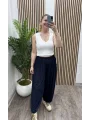 İpli Şalvar Pantalon - LACİVERT