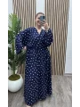 Kalp Detay Viskon Elbise - LACİVERT