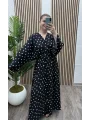 Kalp Detay Viskon Elbise - SİYAH