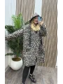 Kapüşonlu Leopar Peluş Kaban