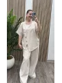Keten Düğmeli Oversize İkili Takım