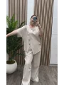 Keten Düğmeli Oversize İkili Takım
