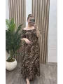 Madonna Yaka Viskon Elbise - LEOPAR