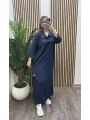 Polo Yaka Modal Basic Elbise - LACİVERT