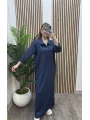 Polo Yaka Modal Basic Elbise - LACİVERT