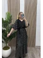 Puantiye Detay Kuşaklı Elbise