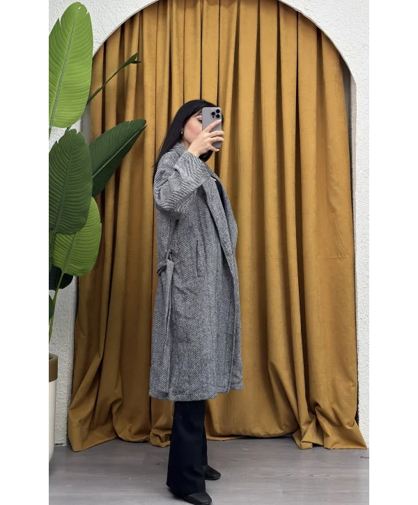 Balıksırtı Desen Kuşaklı Kaban