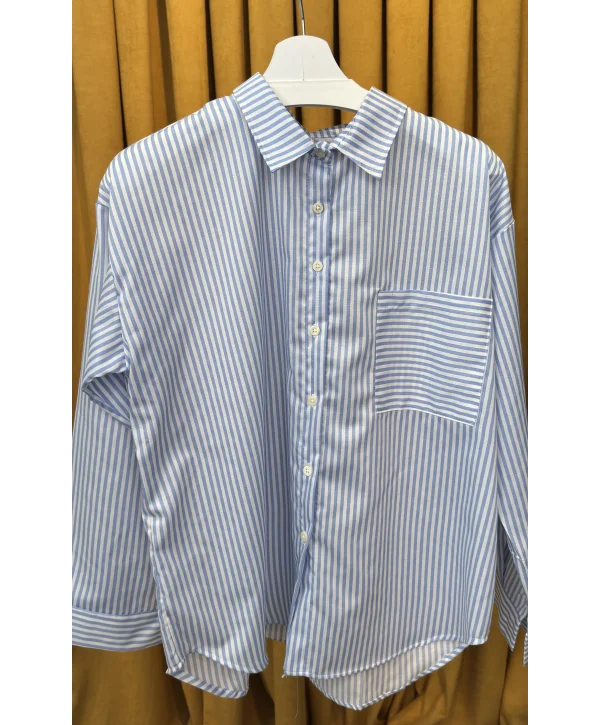 Oversize Çizgili Gömlek