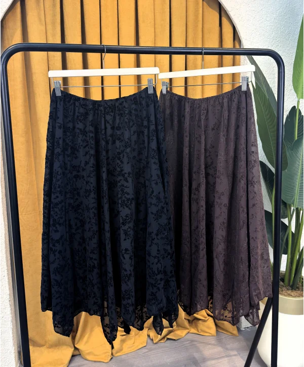 Flok Astarlı Tül Etek