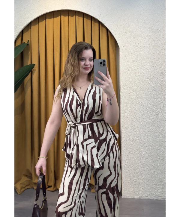 Zebra Desen Salaş İkili Takım