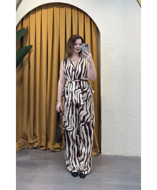 Zebra Desen Salaş İkili Takım