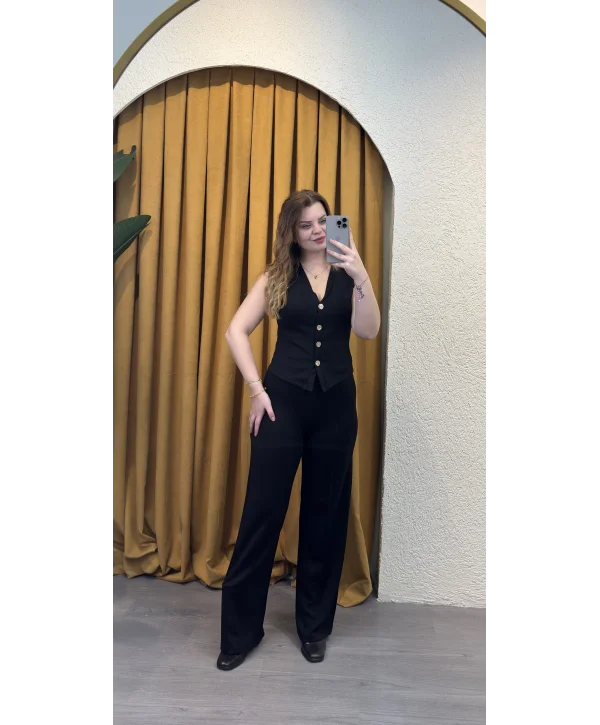 Nireya Modal Gold Düğmeli İkili Takım