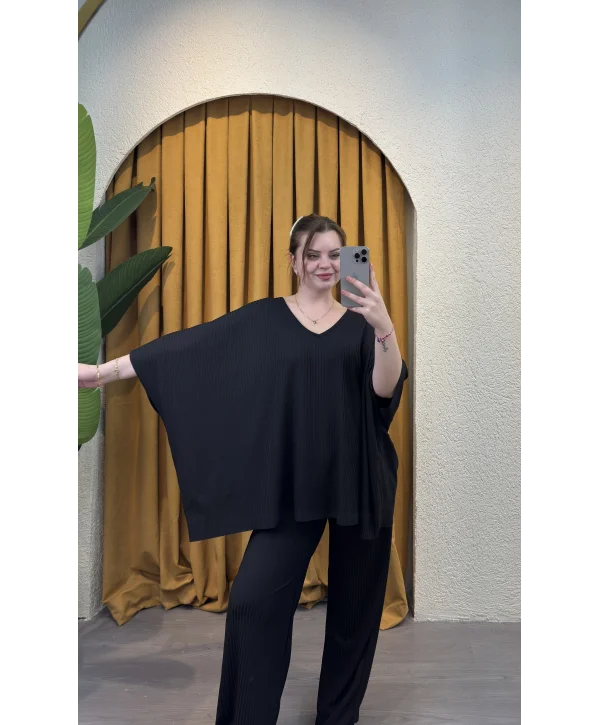 Yarasakol V Yaka Fitilli Takım - SİYAH