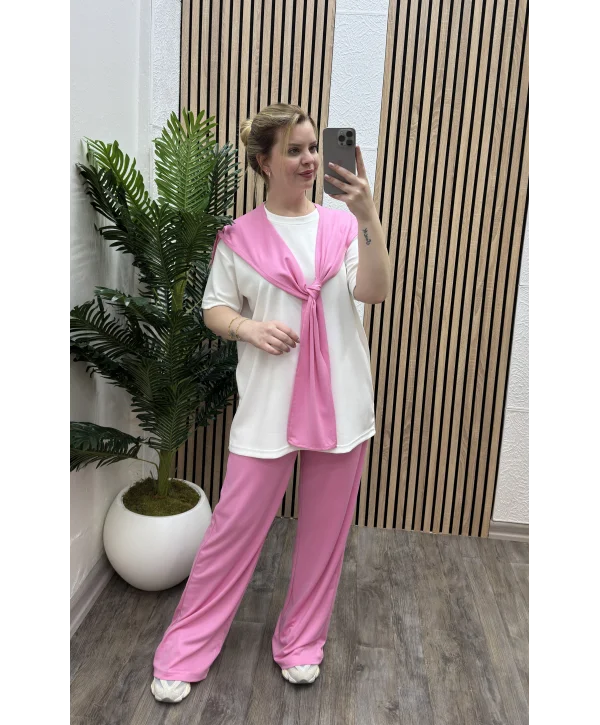 Bağlamalı Modal İkili Takım - PEMBE