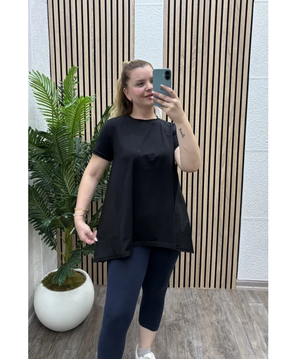 Bella Poplin Bluz - SİYAH