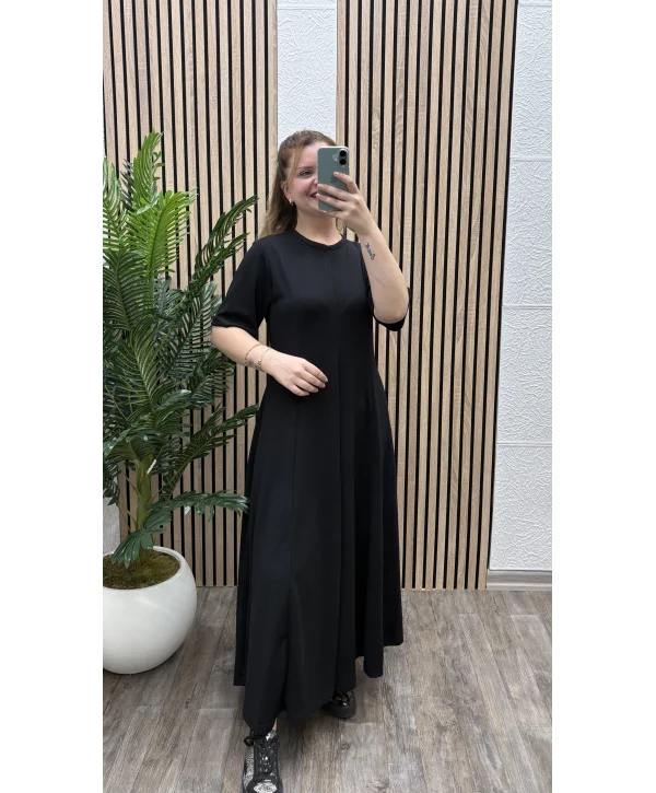 Godeli Modal Cepli Elbise - SİYAH