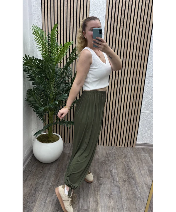İpli Şalvar Pantalon - HAKİ