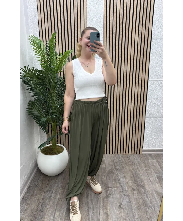 İpli Şalvar Pantalon - HAKİ