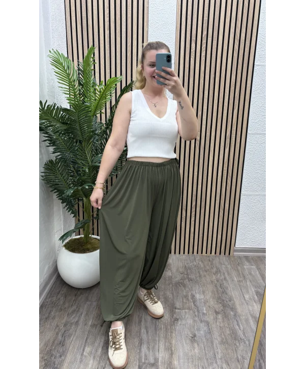 İpli Şalvar Pantalon - HAKİ