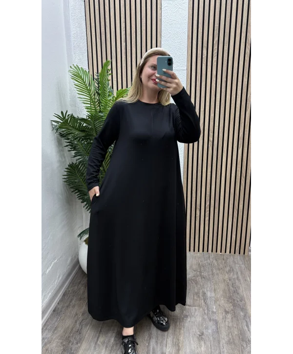 Lavin Cepli Modal Elbise - SİYAH
