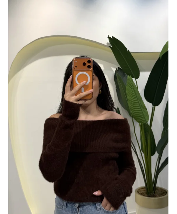 Madonna Yaka Sakallı Kazak - Kahverengi