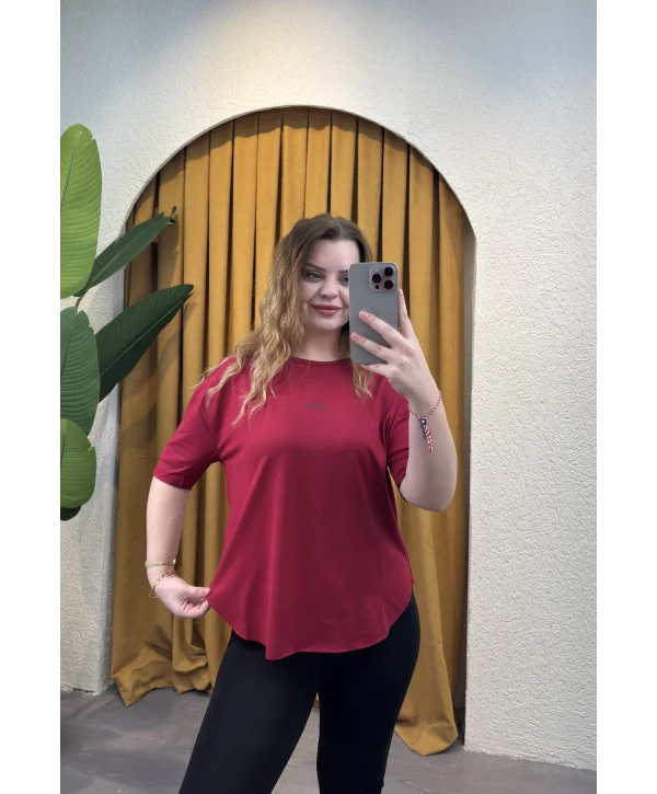 Oyhso Modal Kesik Bluz - KIRMIZI