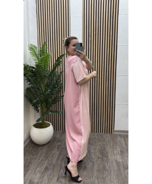 Oyhso Payetli Elbise- PEMBE