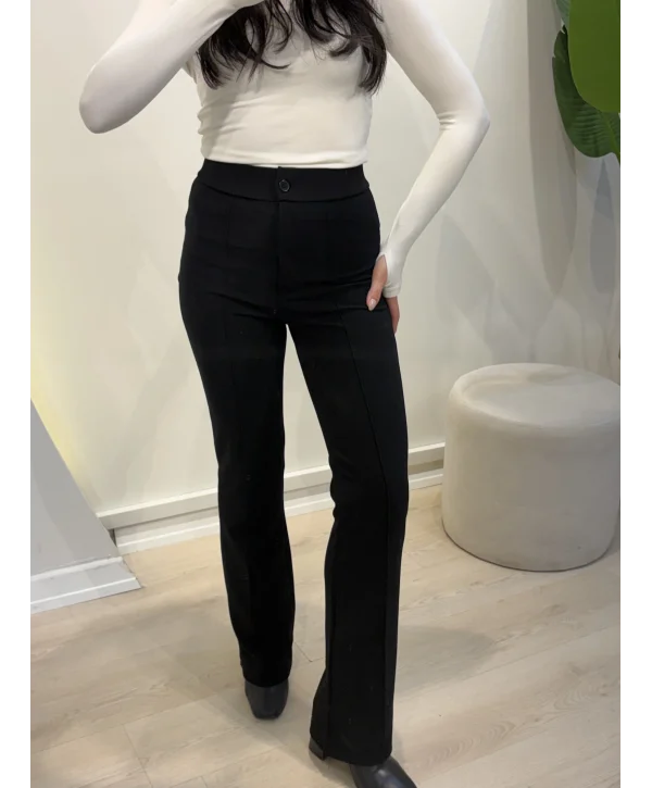 Palazzo Krep Pantolon - Siyah